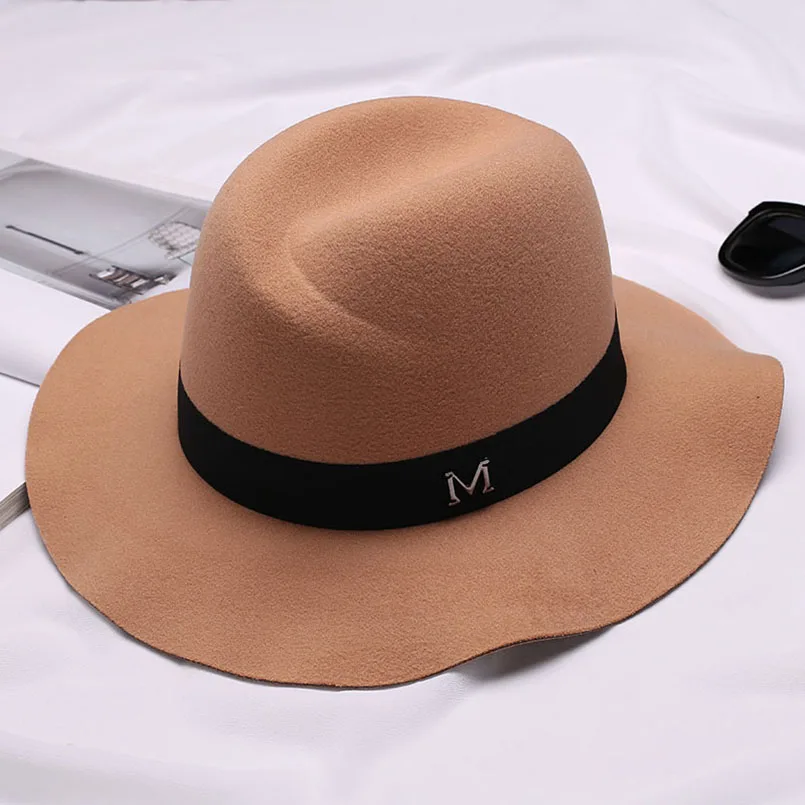 2019 Новая Мода Шерсть Женская однотонная Fedora высокое качество Structued шерстяные