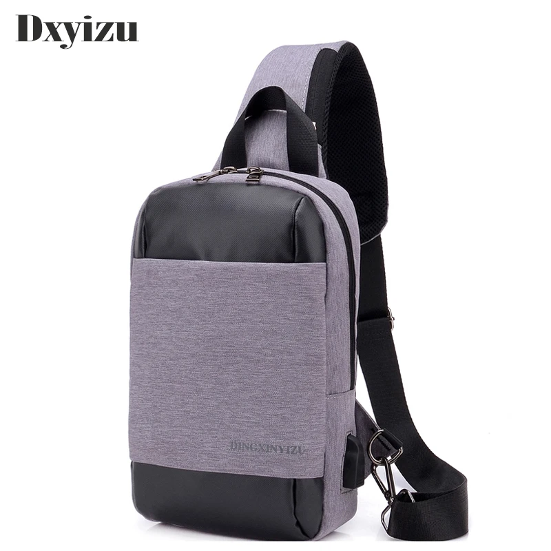 

2020 Multifunction Crossbody Bags Men USB Charging Chest Pack Short Trip Messengers Chest Bag Water Repellent Shoulder Bag Male