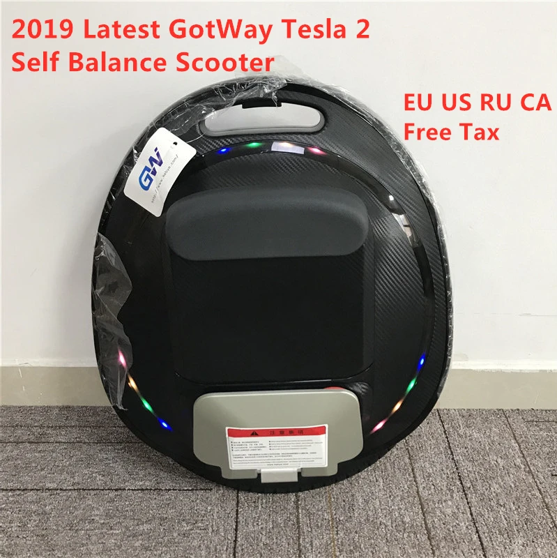 Модернизированный самокат GotWay Tesla 2 с самобалансирующимся мотором 84 в 1020WH 2000 Вт 1" шина со звуком Bluetooth Одноколесный Велосипед скейт Ховерборд