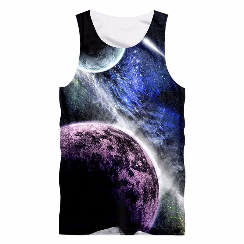 OGKB Забавный космический жилет с 3d принтом майка Мужская рубашка без рукавов
