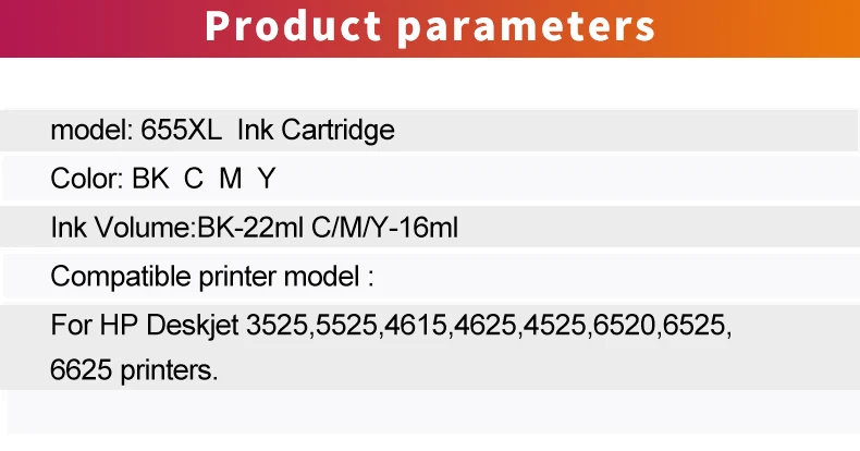 INKARENA 655XL Замена чернильных картриджей для hp 655 картридж для hp 655 с чернилами hp Deskjet 4615 4625 3525 5525 6520 6525 6625 комплект принтера