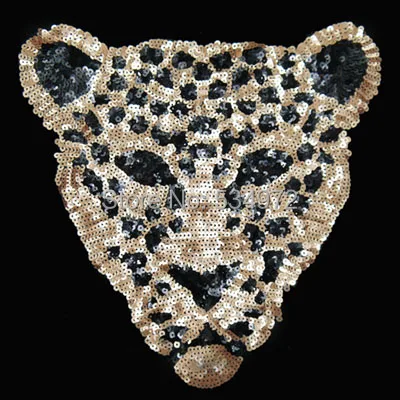 

Dog applique patch paillette cloth big Small leopard head patch 29*30cm