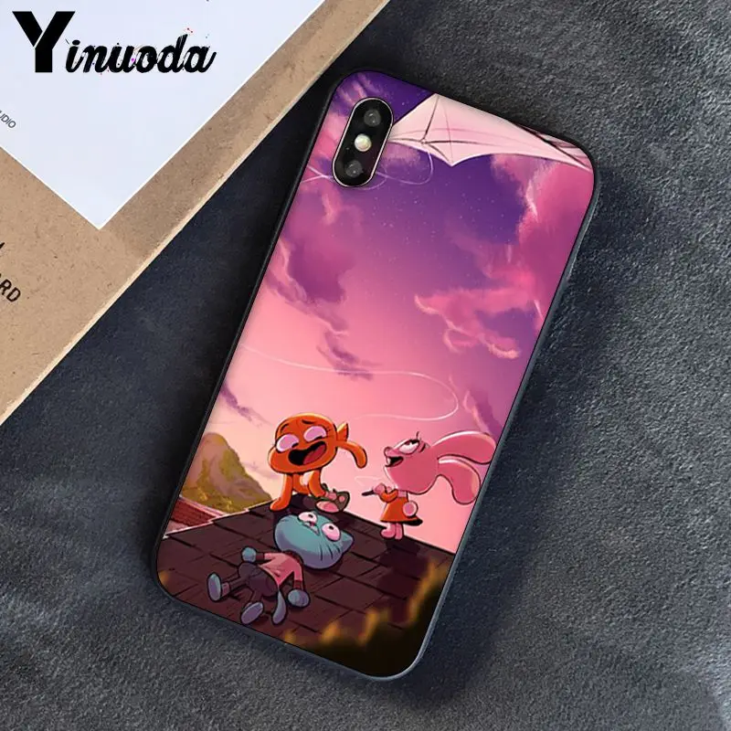 A2 Yinuoda удивительный мир Gumball gumball новое поступление черный чехол для телефона iPhone 8 7 6 6S 6Plus 5 5S SE XR X XS MAX Coque - Цвет: A2