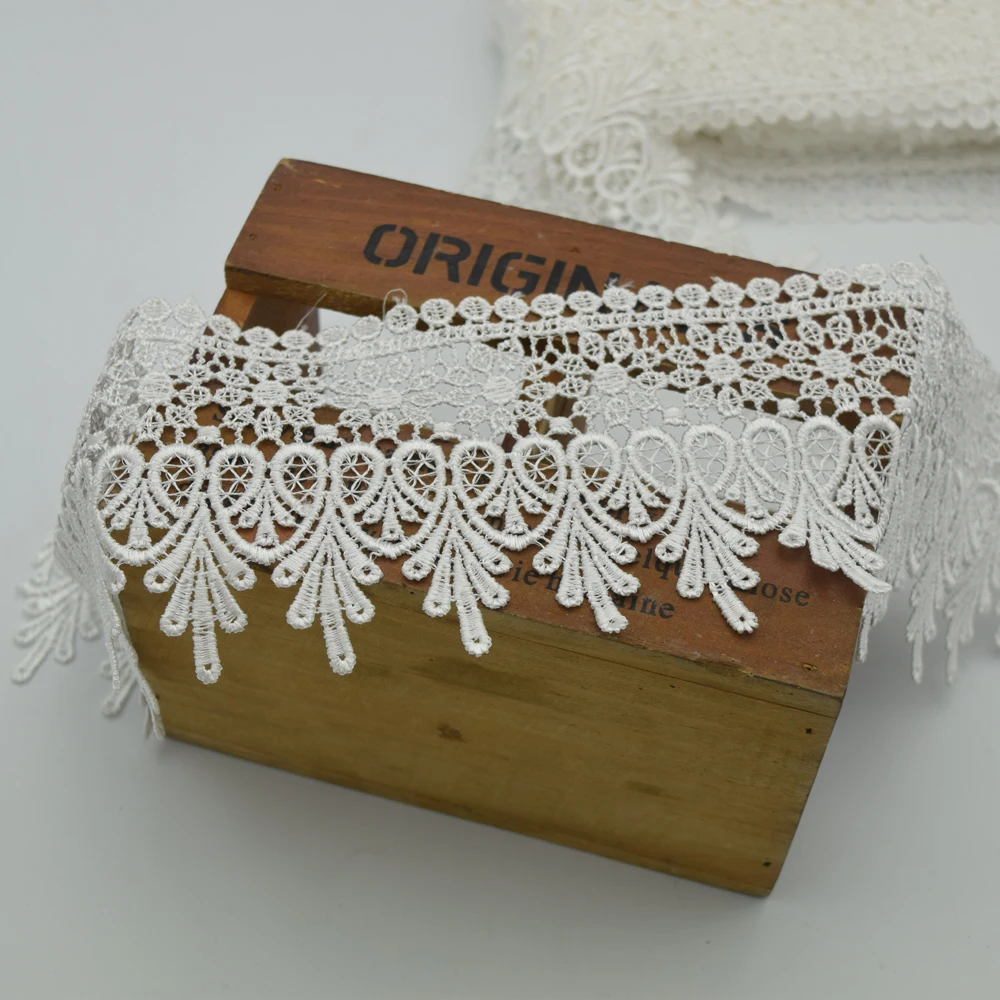 Винтажная открытая белая свадебная вышитая кружевная отделка фотосессия ширина