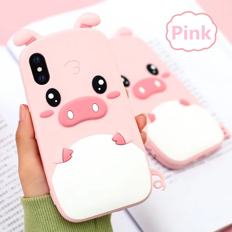 3D Cartoon Pink Pig Soft Silicone Phone Cases for Huawei P Smart Y5 Y6 Y7 Prime 2018 P20 Pro P10 P8 P9 Lite 2017 Nova 2S 3 Case | Мобильные