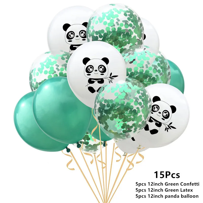 15pcs Panda Животные шарики для день рождения джунгли вечерние для вечеринки в стиле сафари Динозавр джунгли тематические вечерние шары на день рождения Декор Детские шары на день рождения - Цвет: 15pcs Panda