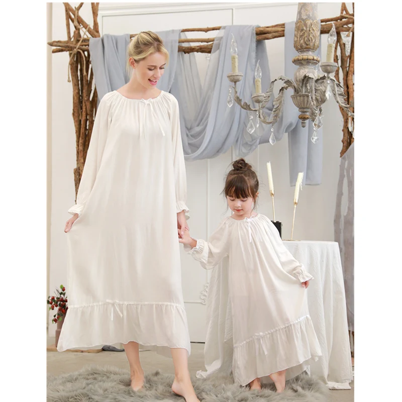 Хлопковая одинаковая ночная рубашка для мамы и дочки одежда детей родителей