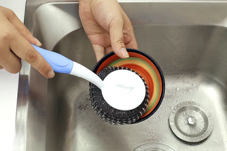 Креативная стальная щётка для мытья посуды Xiguo Pot Pan brush Scrubber Cleaner Tool кухонные