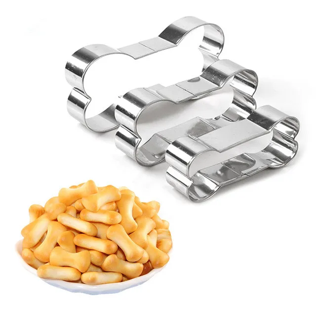

3pcs/lot DIY Dog Bone Shape Cookie Mold Stainless Steel Cake Decoration Mold Birthday Party Biscuit Cutter Baking Tool LB 458