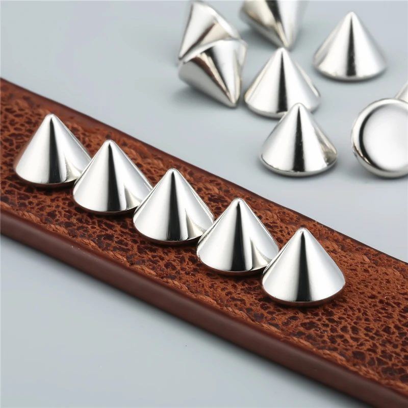 100 шт./лот серебряные Пришивные шипы с заклепками гвозди в стиле панк рок для