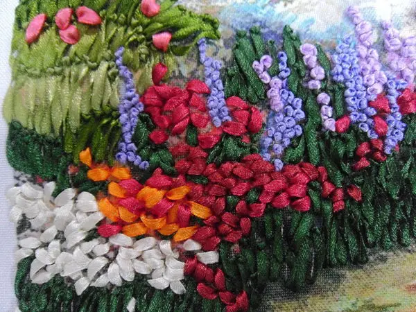 DIY 3D Ribbon Embroidery cross stitch kits sets simple handmade needlework/pink romantic sakura cherry flower picture paintings | Дом и сад