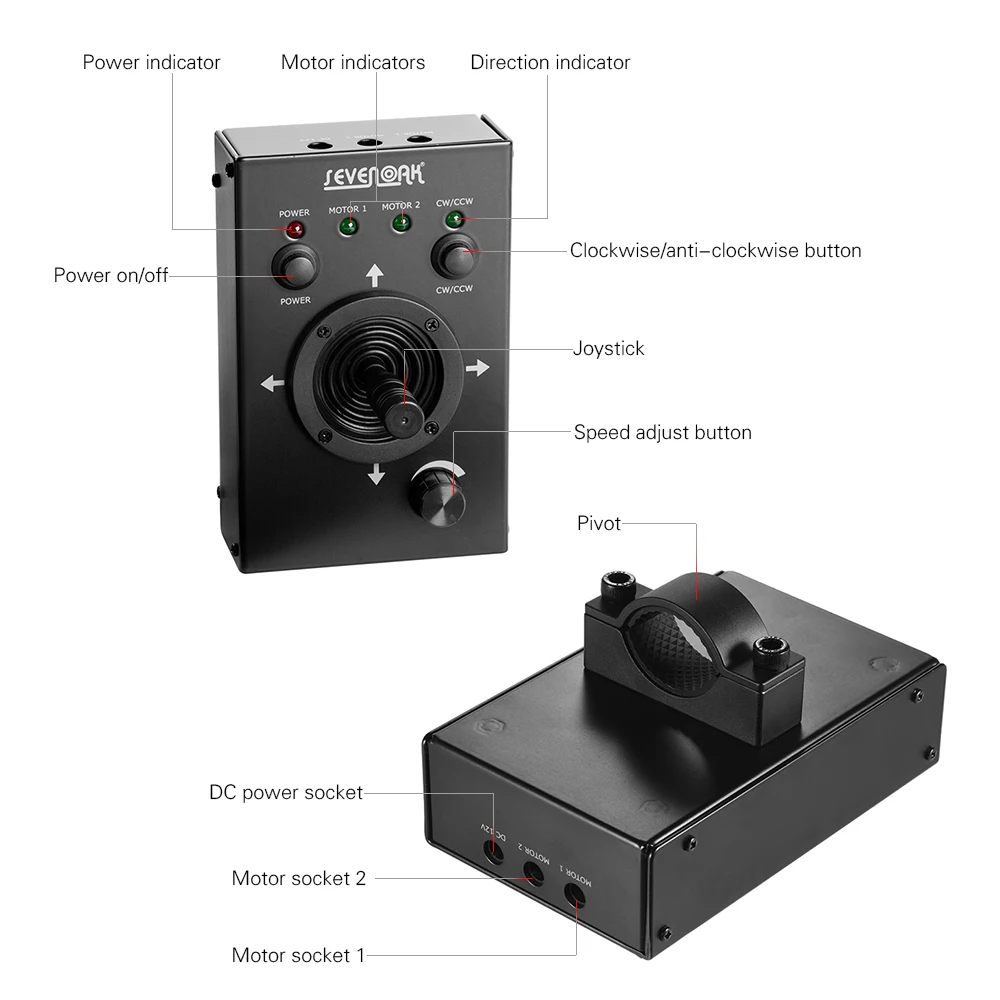 Sevenoak SK-ECH04 электронные 360 панорамирование наклон головы проводной пульт дистанционного управления с Управление для цифровой зеркальной камеры Canon Nikon sony DSLR Камера видеокамер Максимальная нагрузка 10 кг