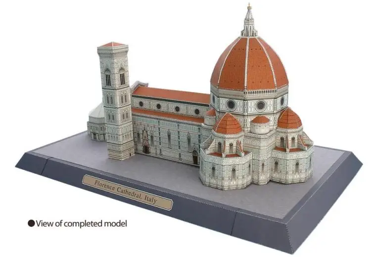 Мировая классическая архитектура: 3D бумажная модель собора ста цветов итальянской Девы Марии(diy