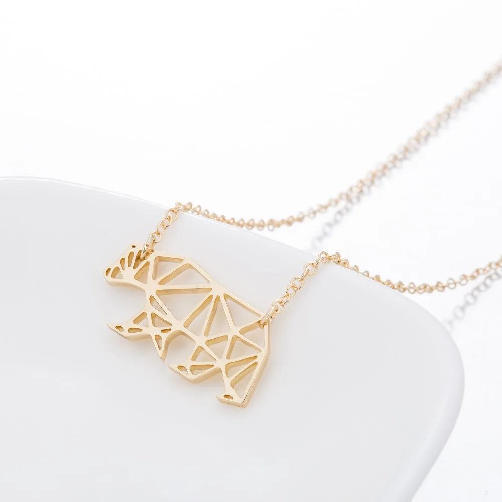 Daisies Origami ожерелья медведь геометрический для женщин и девушек колье украшения