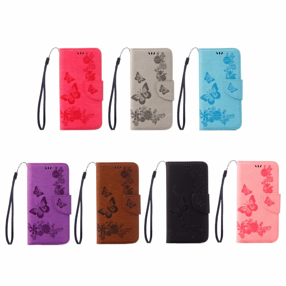 For Samsung S7 Edge case Big butterfly flower flip for Galaxy G9350 5.5'' leather wallet phone back cover |