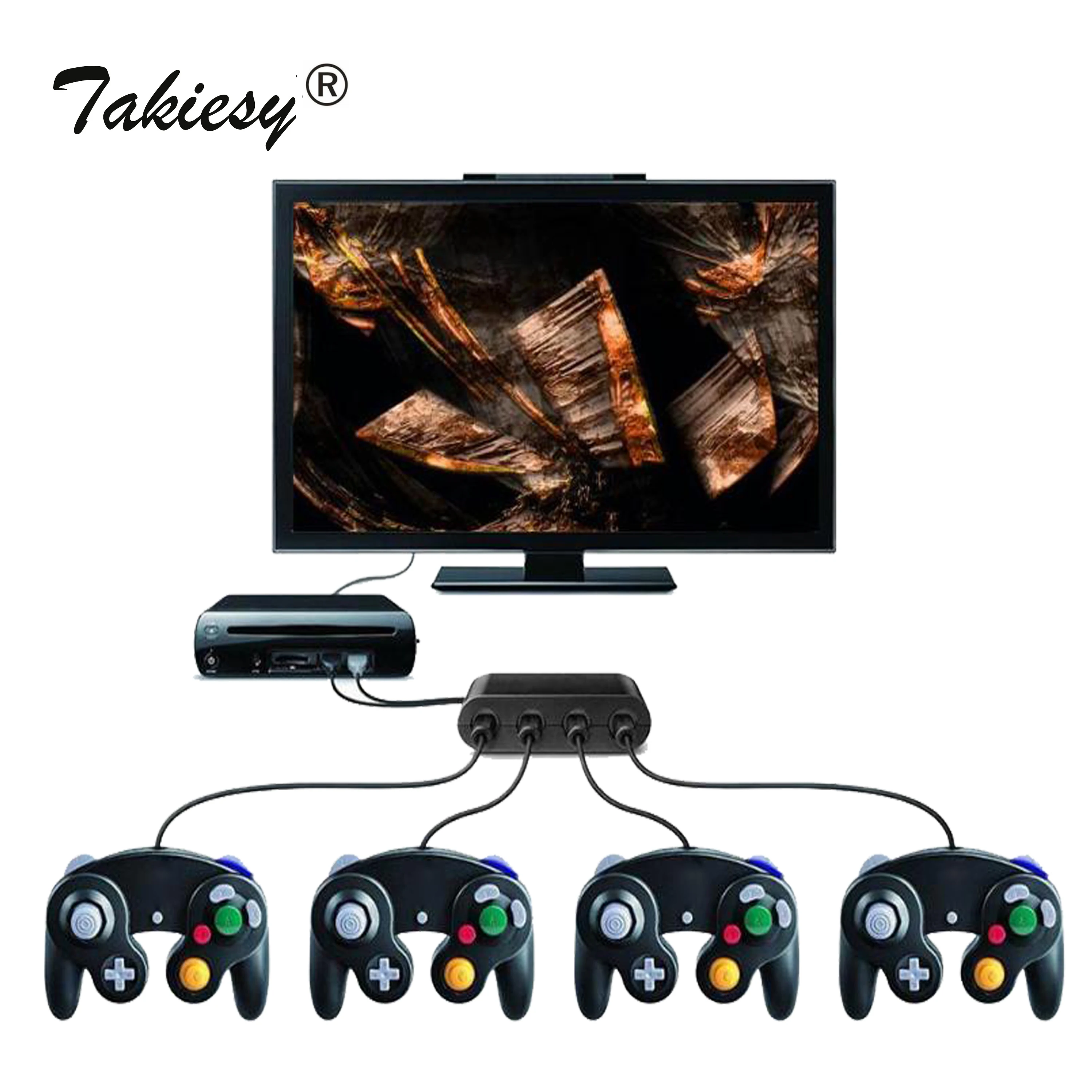 4 порта для игрового Куба GC WiiU PC USB контроллера Nintendo Switch адаптер конвертер Windows 7/8 XP