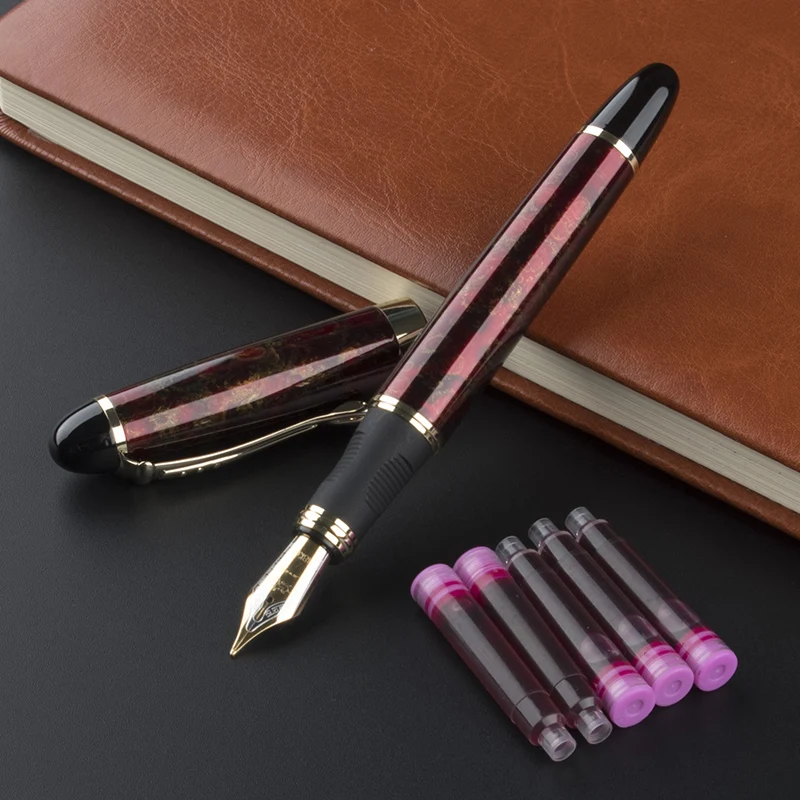 JINHAO X450 бордовые красные пятна Цвет Бизнес Офис СРЕДНИЙ перо авторучки новый|fountain