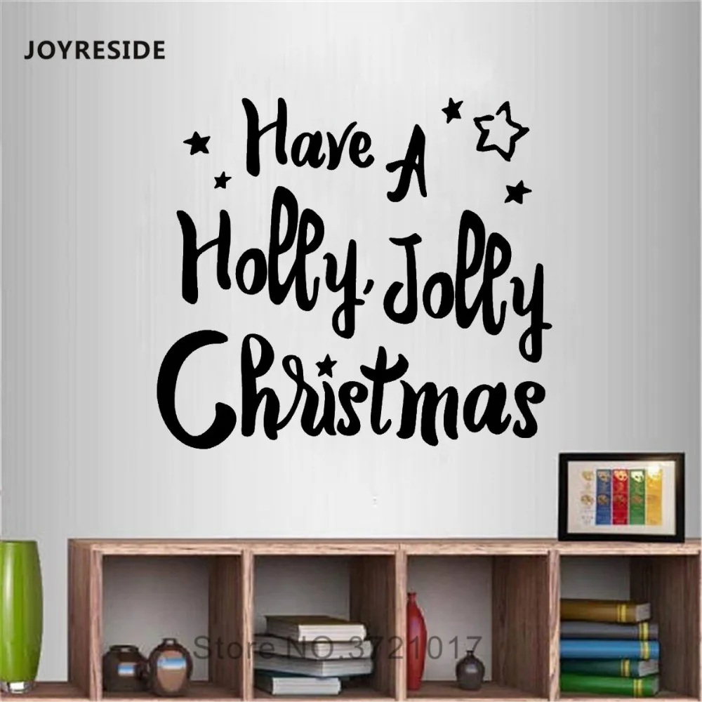 Joyestee имеют Холли Jolly Рождество стены праздник наклейки виниловые спальни