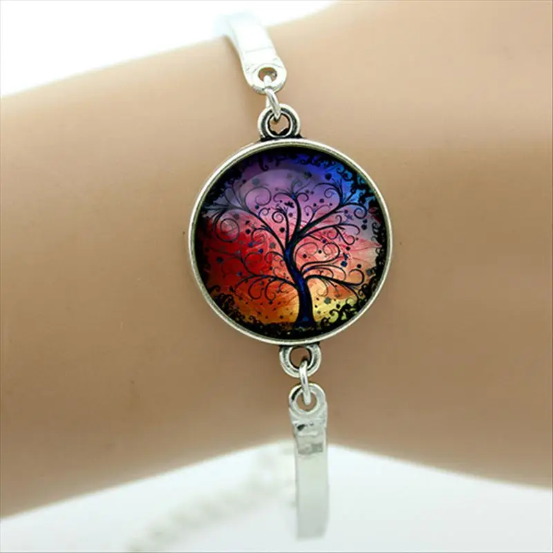 TAFREE бренд Густав Климт Древо жизни браслет посеребренные стеклянный купол