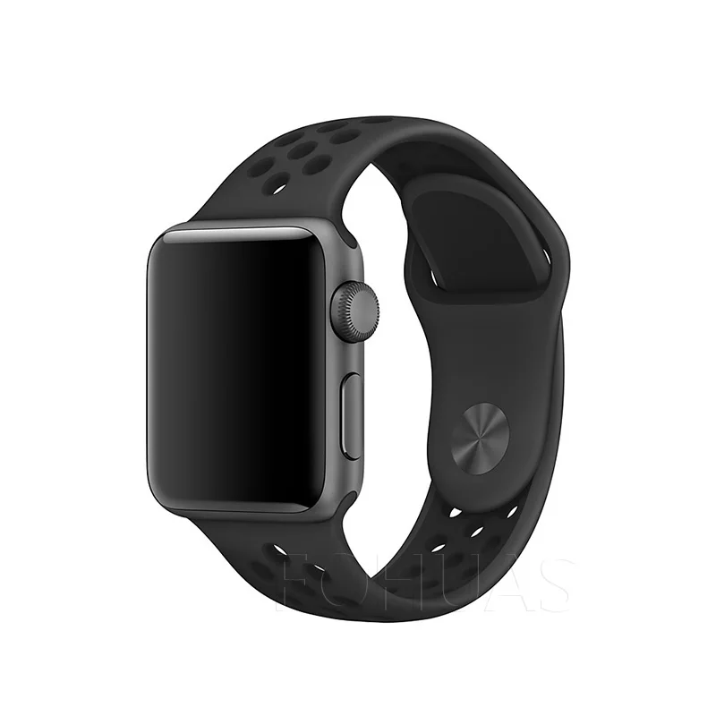 Силиконовый спортивный ремешок, цветной ремешок для Apple Watch, 44 мм, 42 мм, 40 мм, 38 мм, черный/Вольт браслет iwatch, серия 5, 4, 3, Ремешки для наручных часов - Цвет ремешка: Anthracite Black