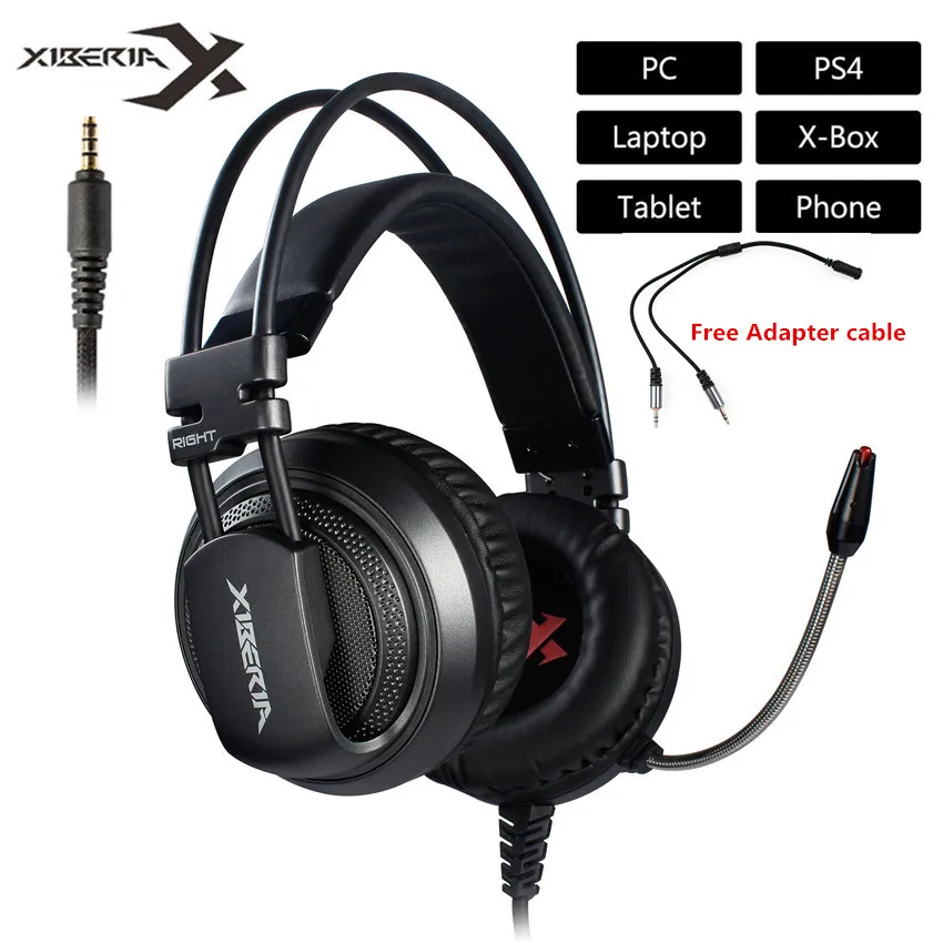 XIBERIA V10 Игровые наушники casque компьютерная стереогарнитура с микрофоном Микрофон светодиодный светильник для ПК геймера fone de ouvido