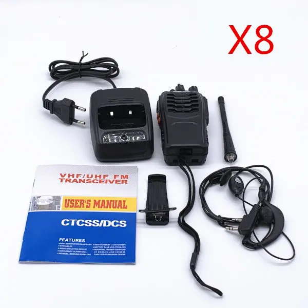 8pcs without box 8 шт. Baofeng bf 888S рация 6 км UHF VHF FM 400-470 МГц портативная CB Ham Радиостанция FM КВ трансивер 16 каналов bf 888s - Цвет: 8pcs without box