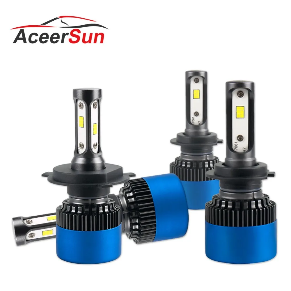 Aceersun H4 светодиодный H7 автомобильные лампы для передних фар H11 9005 9006 HB4 H1 H3 HB3 противотуманные лампы 80 Вт 12000LM Высокая ближнего света автомобилей лампы S2 плюс