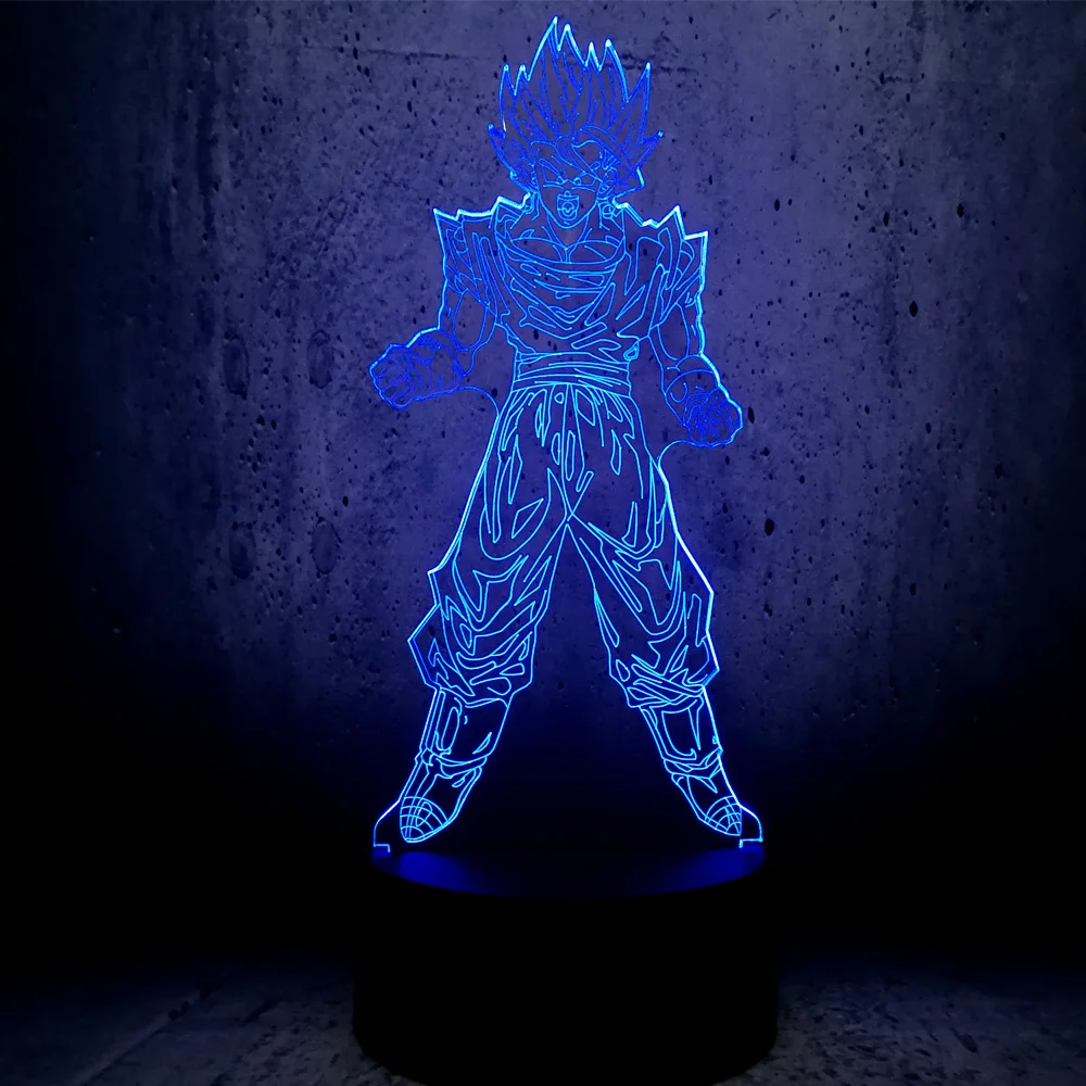 Супер Saiyan Kakarotto супер Сон Гоку Жемчуг дракона 3D настольная лампа Luminaria LED ночник