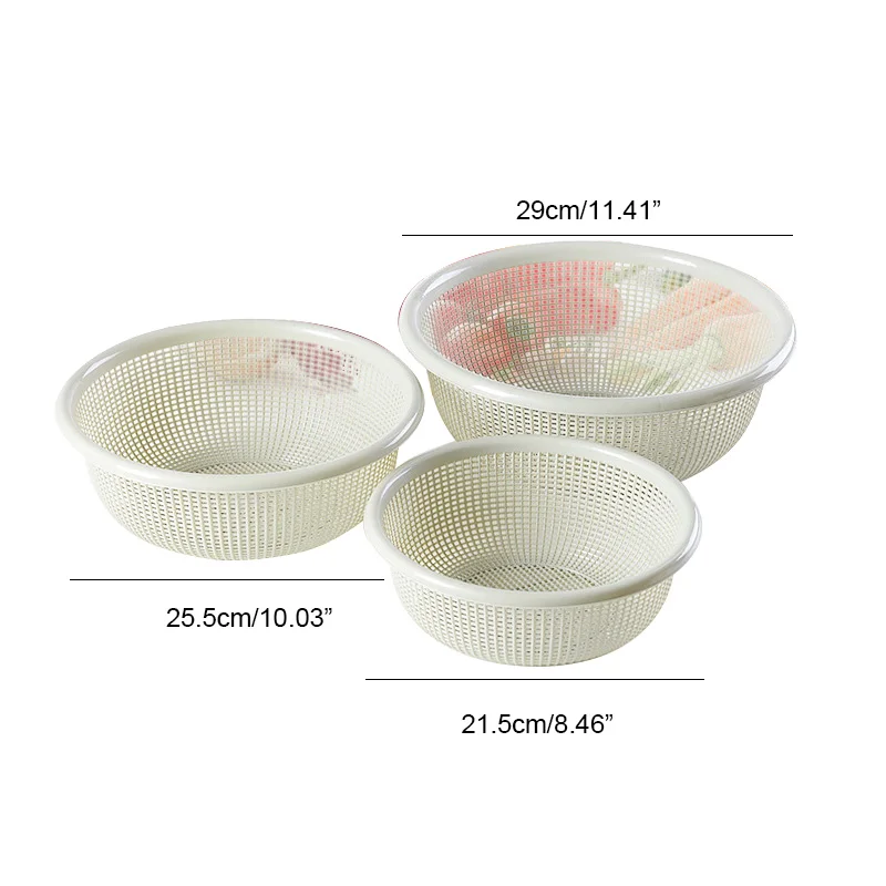 

Blue Three Layer Kitchen Drain Basket Fruit Vegetable Washing Basket Plastic Kitchen Tools Cleaning Storage Basket Organizer