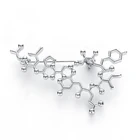 Брошь на лацкан, с окситоцином, золотого и серебряного цвета