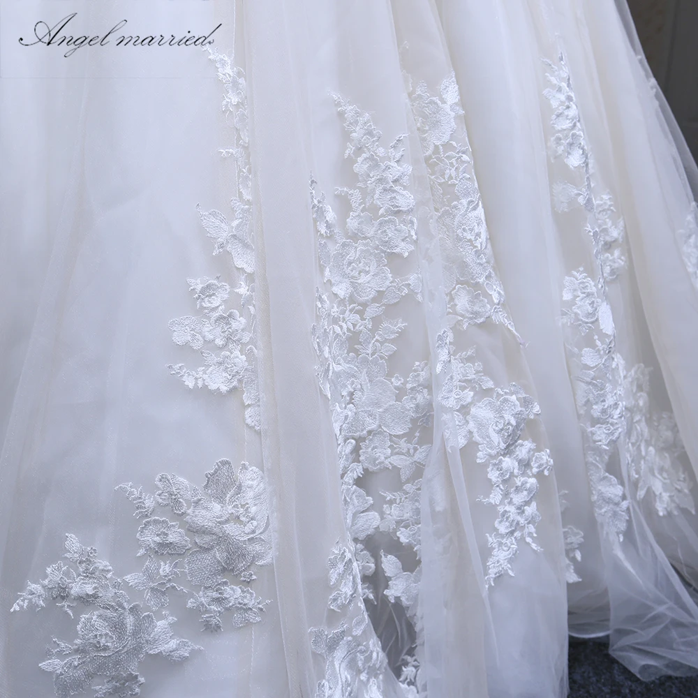 Свадебные платья Angel Белое Бальное Платье Свадебное платье с бусинами vestidos de noivas