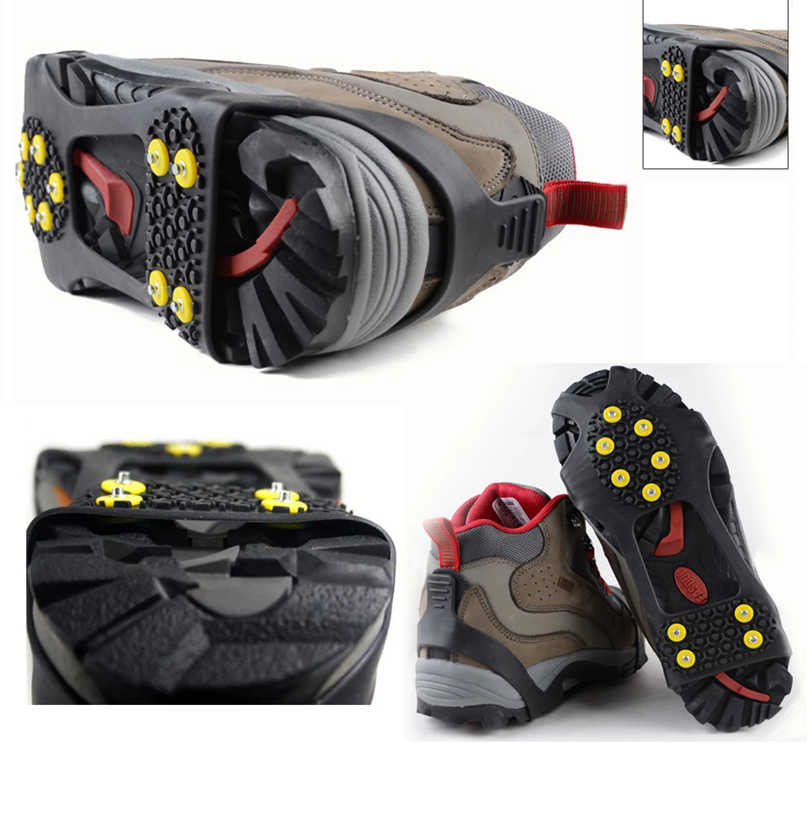 Противоскользящие Нескользящие Чехлы для обуви альпинизма и снега с 10 зубьями