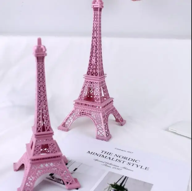 Романтическая девушка мечты Эйфелева башня розовая настольные украшения
