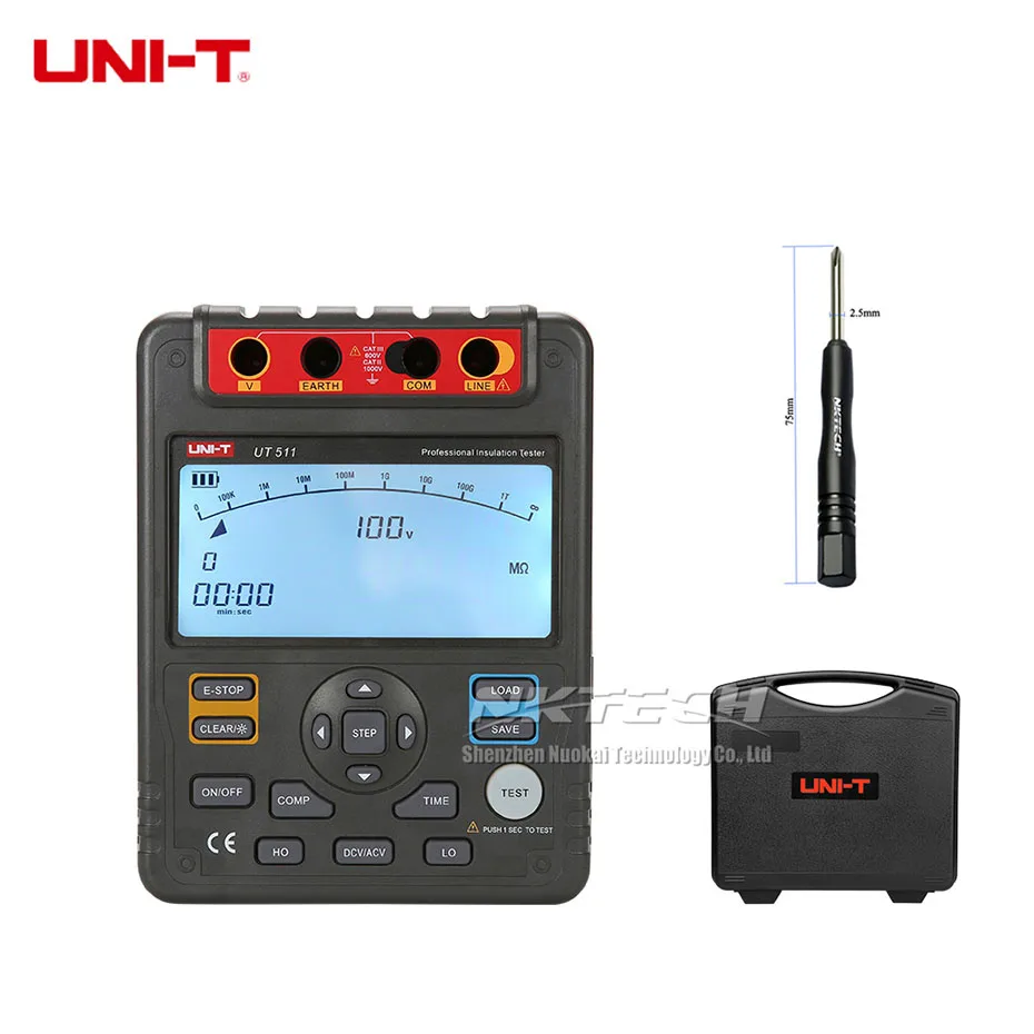 UNI-T UT511 1000V мегомовый тестер с низким сопротивлением заземления и изоляции