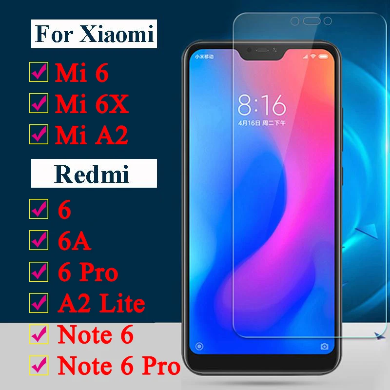 Защитное стекло для xiaomi 6a 6x note 6 pro 5 light ksiomi mi a6 x6 6pro a x Xiaomei readmi siaomi закаленная