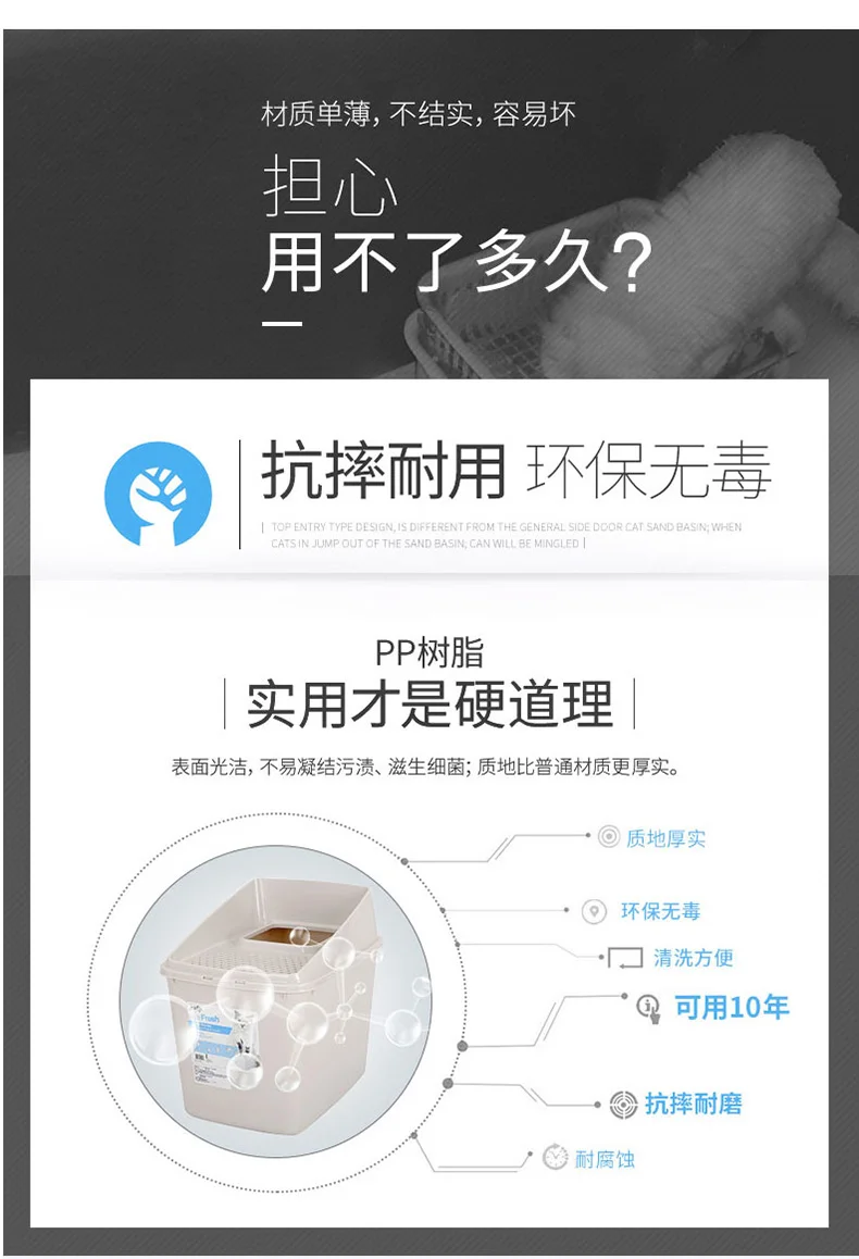 Полугерметичный Большой Космический кошачий ящик для мусора с пластиковой сетчатая крышка прочный котенок Туалет легкий вход для большой кошки Легкий чистый дизайн