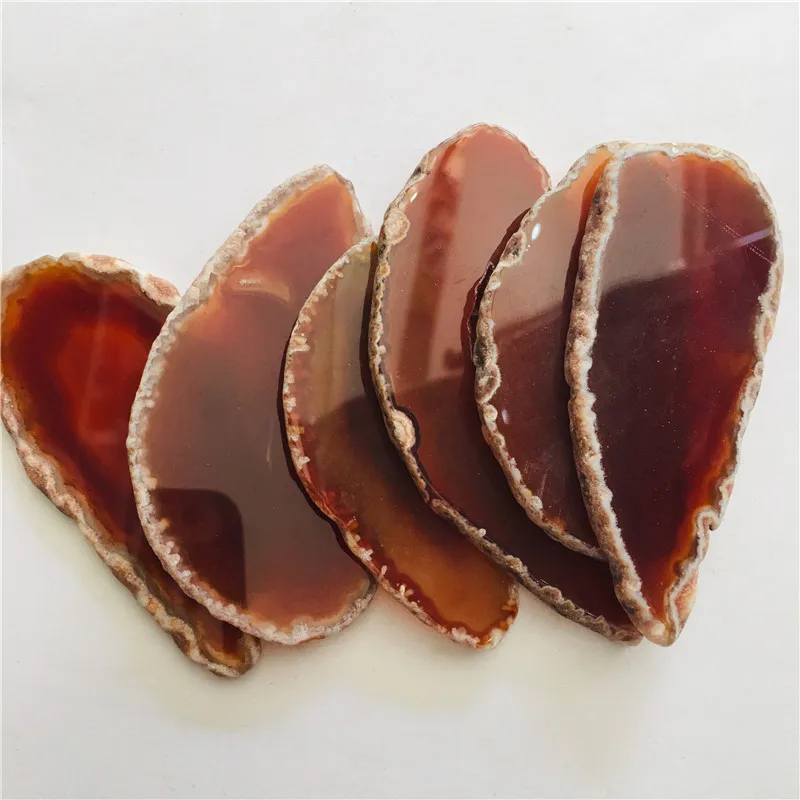 5 шт. серый крупный Agate срез жеоды полированный кварцевый кристалл | Дом и сад