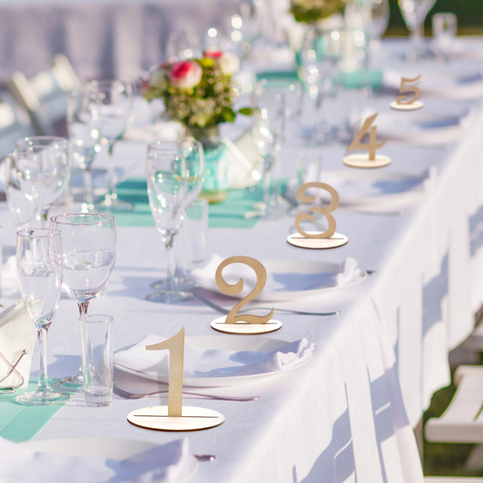 Деревянные настольные номера с основанием для украшения стола дома банкета дня