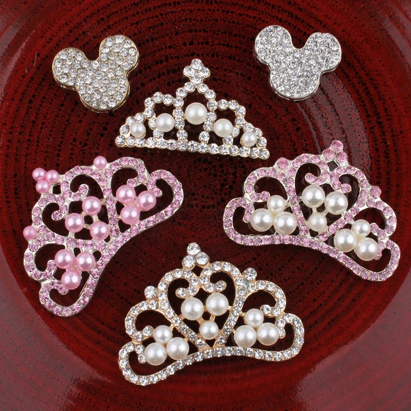 120 шт. винтажная Корона Ручной Работы стразы кнопки блестящие с плоской задней