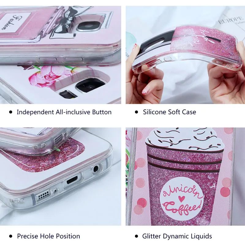Liquid Quicksand Case For Samsung Galaxy S7 Edge S8 S9 Plus Soft Dynamic Glitter Star Phone Cover A3 A5 A7 2017 |