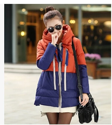 Winter women's 2014 plus size thickening with a hood down coat medium-long clothes outerwear | Женская одежда