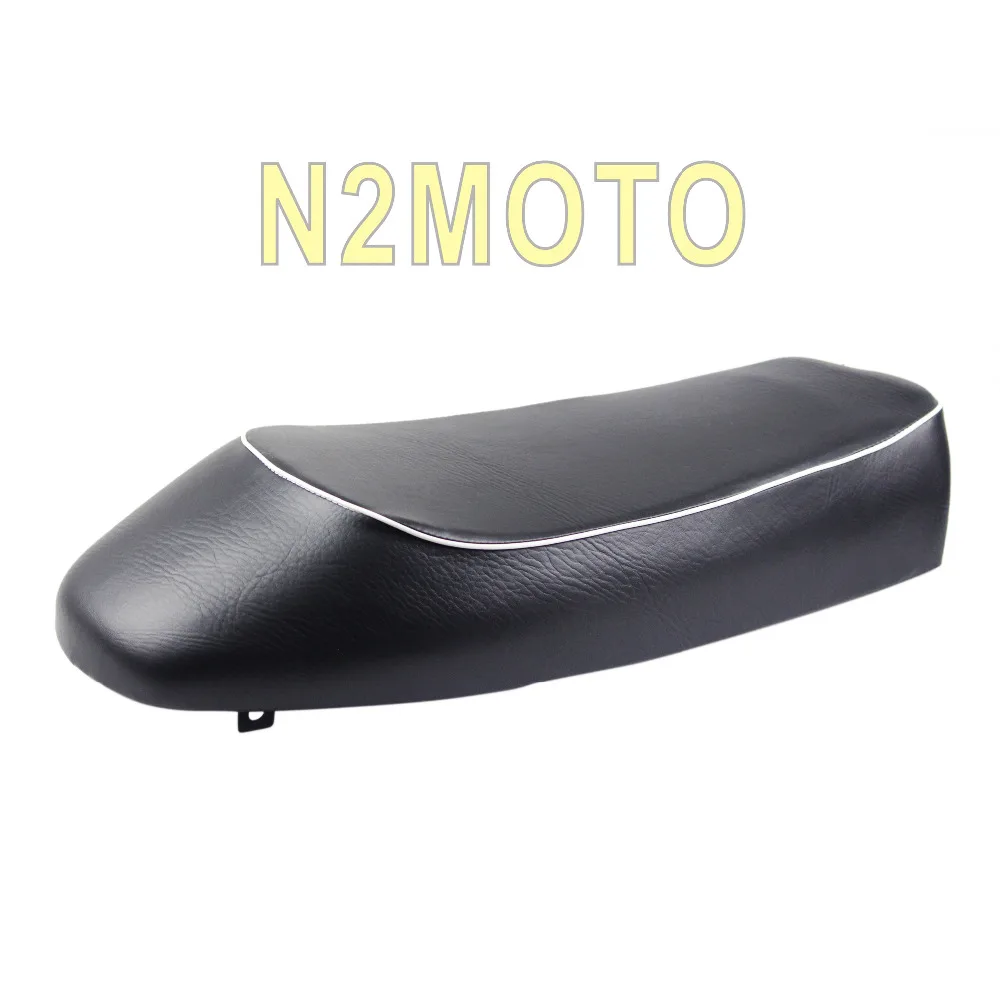 

Black Motorcycles Seat Cushion Leather Universal Flat Styling for Cafe Racer Honda CBR600 Chopper Bobber