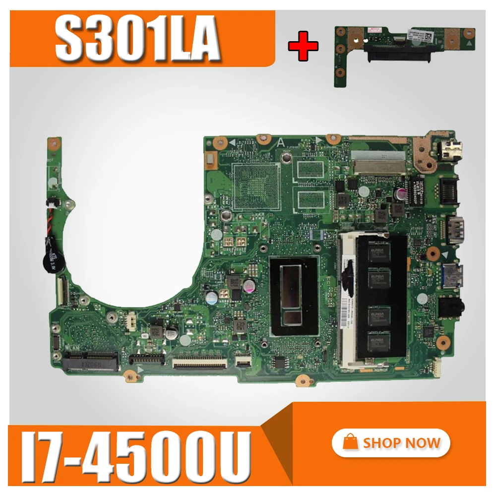 Отправить доска+ S301LA материнской REV2.0 2 г I7 cpu для ASUS S301L Q301 Q301LA Материнская плата ноутбука S301LA плата S301LA материнская плата