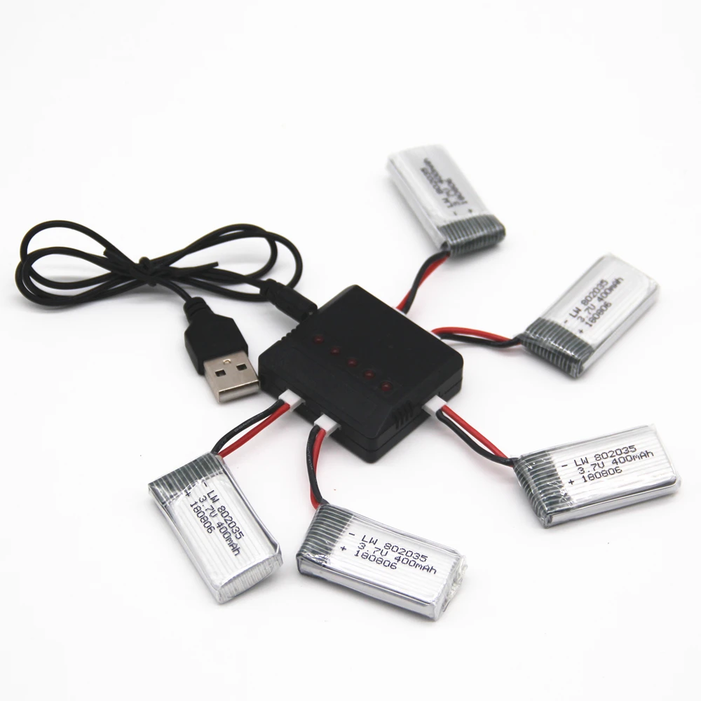 Аккумулятор Lipo 3 7 в 400 мАч 30C и зарядное устройство 4 1 для H107 H31 KY101 E33C E33 U816A V252 H6C
