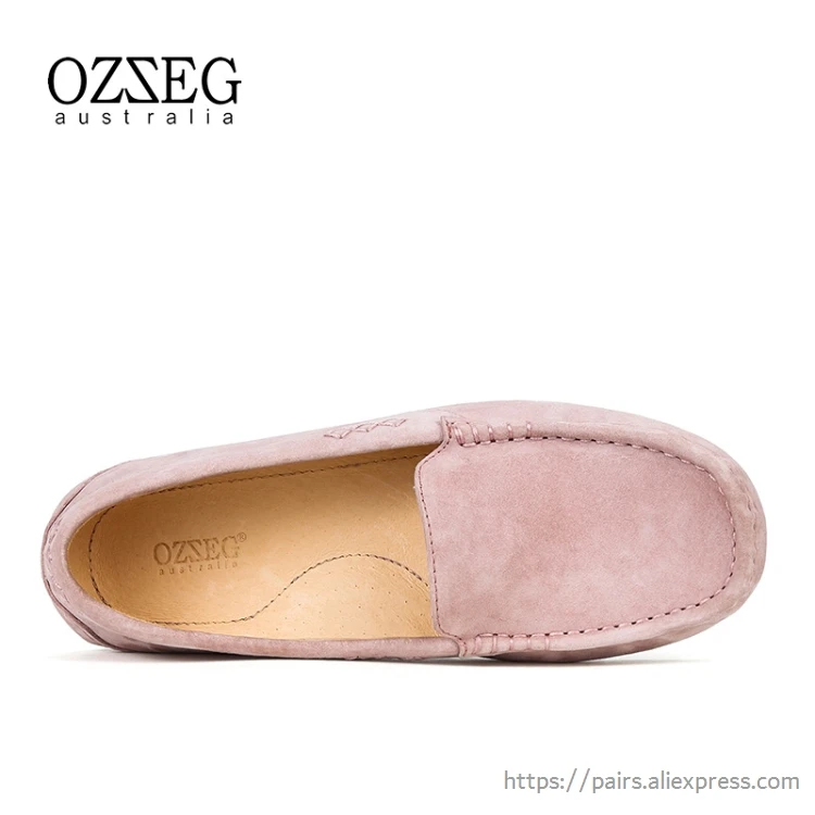 OZZEG/Брендовая обувь; женская обувь из натуральной кожи; мокасины; Лоферы для мам; мягкая повседневная обувь на плоской подошве для отдыха; женские балетки для вождения