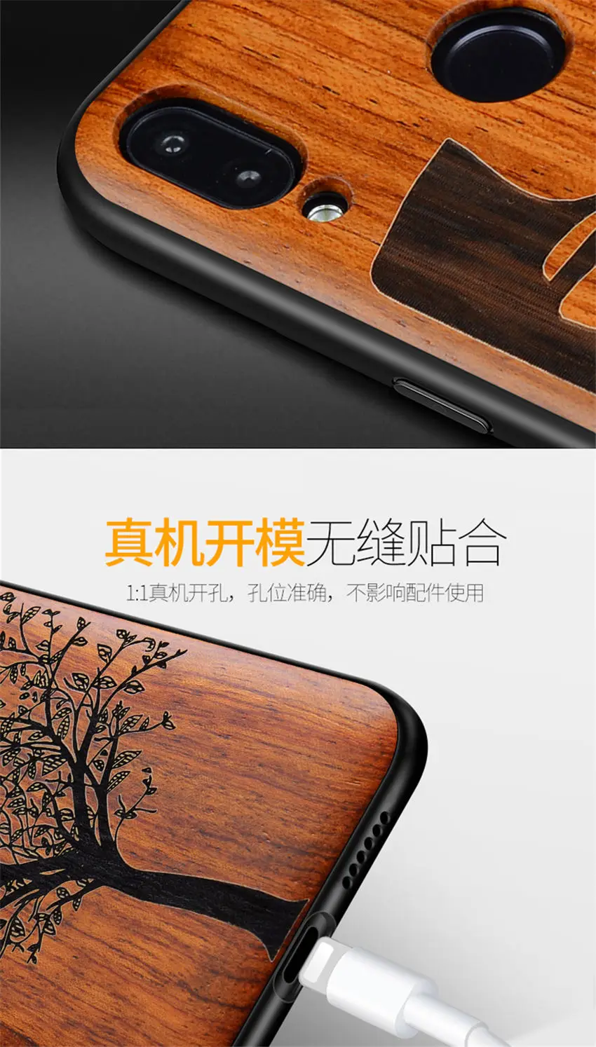 Резной деревянный ящик для huawei Honor Play противоударный ТПУ бампер чехол для huawei Honor Play деревянный корпус Honor Play 6,3"