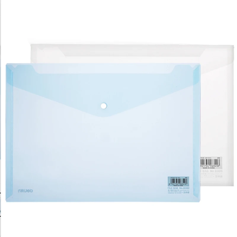 

Deli 10-PACK A4 PP Сумка для документов прозрачная бумага для офиса и школы хранение вещей (синий или белый отправляется случайным образом)