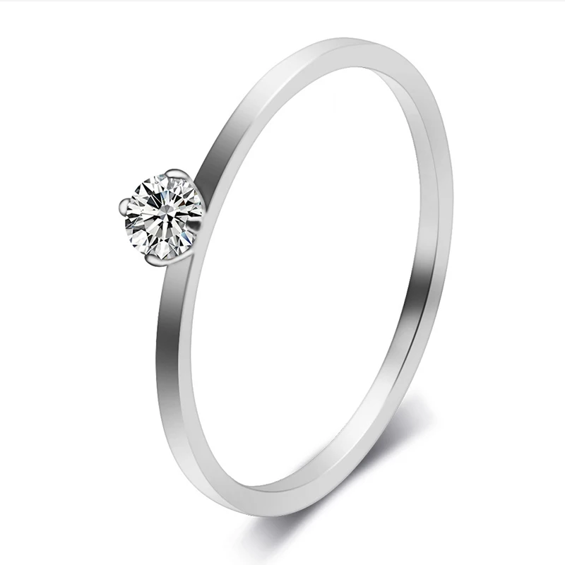 Новое поступление 3 мм Серебряный Цвет золото розовое циркон кольца для женщин из