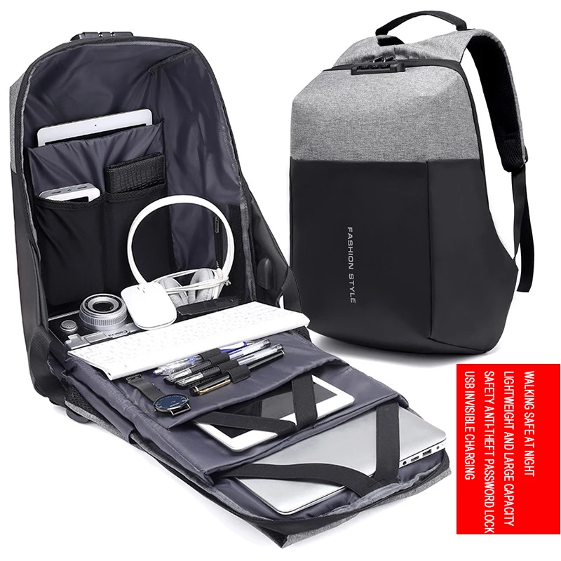 OZUKO 2019 Новый usb зарядка Anti theft рюкзаки мужской бизнес ноутбук рюкзак школьные