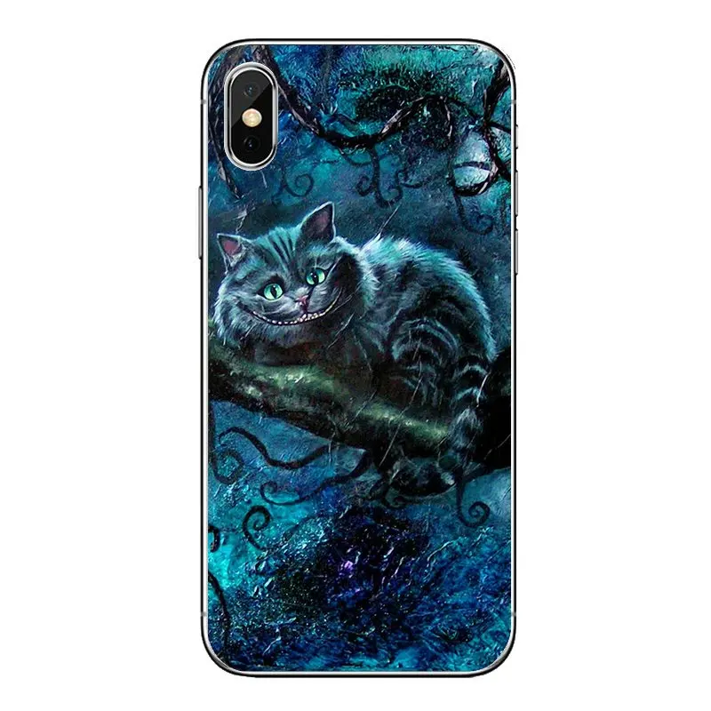 For Samsung Galaxy Note 8 9 S9 S10 A8 A9 Star Lite Plus A6S A9S Soft Shell Covers Cartoon Alice in Wonderland Space Cheshire Cat | Мобильные
